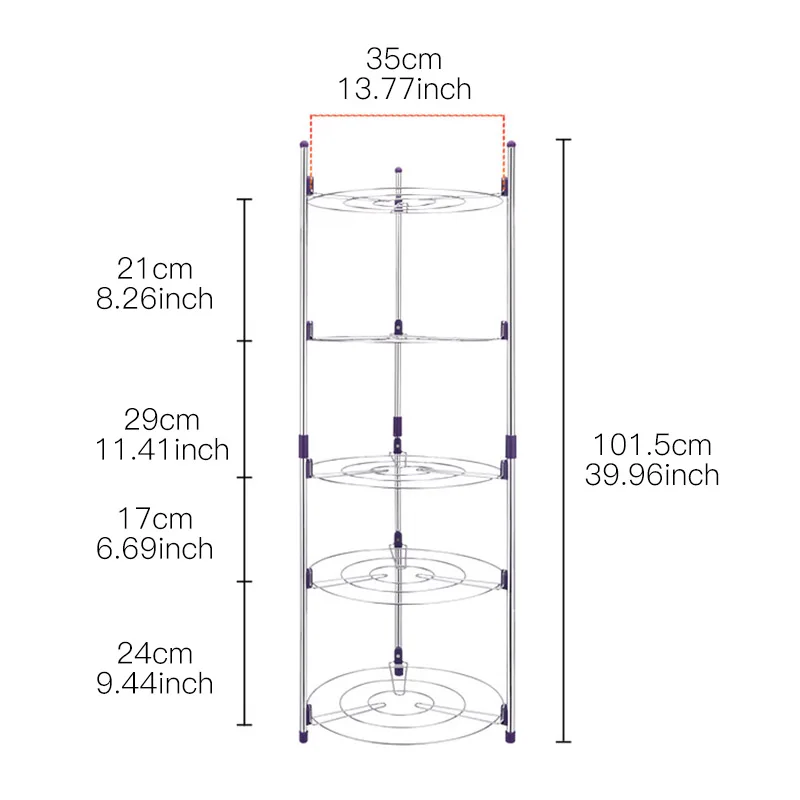 Кухонная кастрюля для хранения кастрюль с крышкой Органайзер стойка держатель из нержавеющей стали многофункциональная полка для шкафа кладовая товары для дома - Цвет: 5Layer