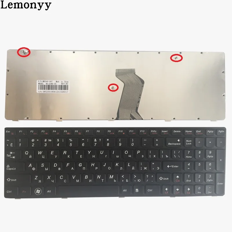 Русская новая клавиатура для Lenovo G580 z580a G585 Z585 G590 RU черный границы ноутбука