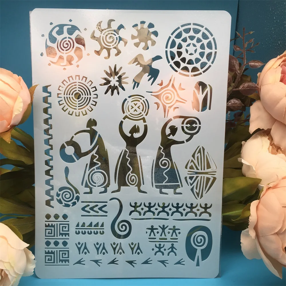 

29*21cm A4 Primitive Ancient Totem DIY Craft Layering Stencils Painting Scrapbooking Stamping Embossing Album Card Template