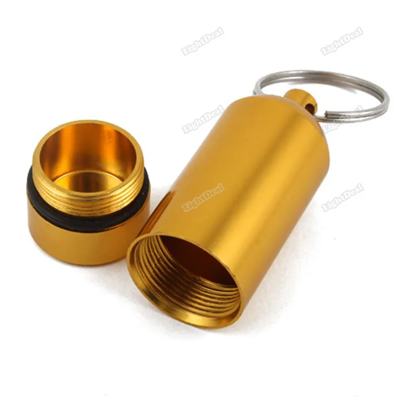 lightdeal Aluminum Pill Box Case Bottle Holder Container Keychain Worldwide free shipping | Красота и здоровье