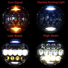7 inch 130W LED Protection Headlights Kit Motorcycle DRL Turn Signal Halo Ring Angle Eyes For Harley Davidson Touring Softail