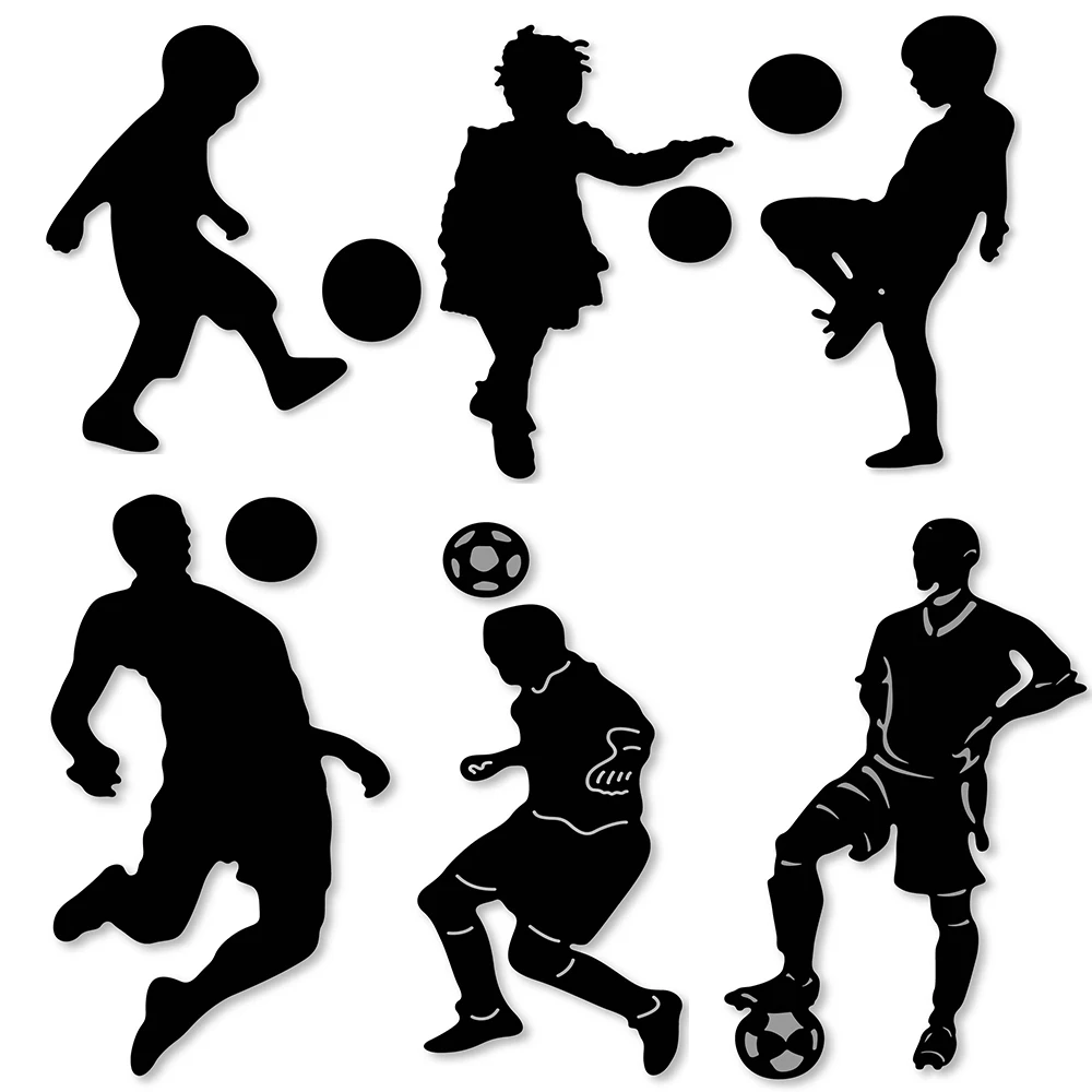 

ForeWan Athlete Play Soccer Frame Etched Metal Steel Cutting Dies Stencils for Scrapbooking Album Card Making Embossing Craft