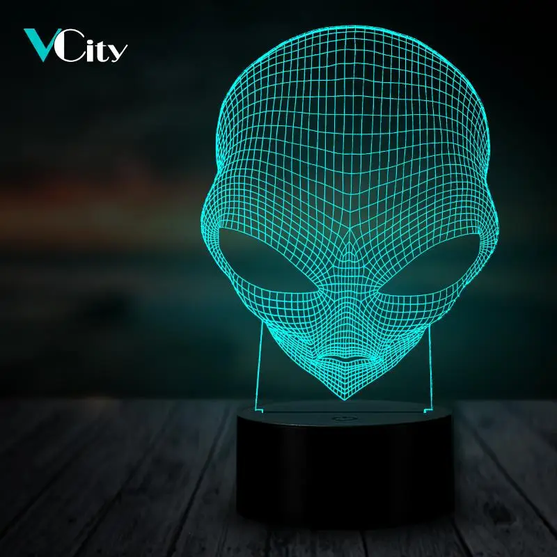 Светодиодный ночник VCity Alien 3D многоцветный светильник с USB настольное украшение