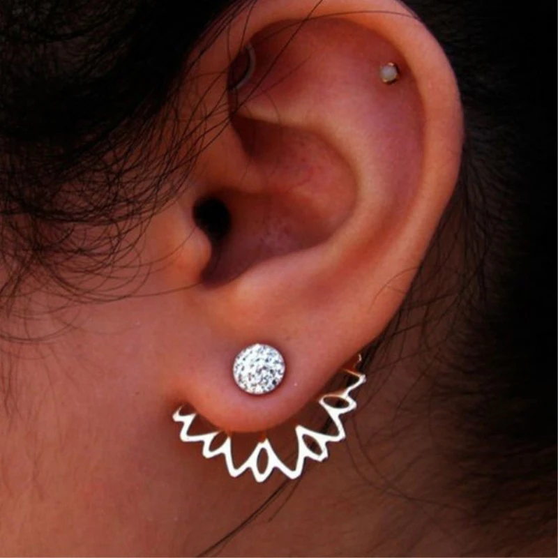 

Simple Flower Crystal Stud Earrings For Women Accessories Fashion Rhinestones Earring Jewelry Gift 2019 boucle d'oreille femmes