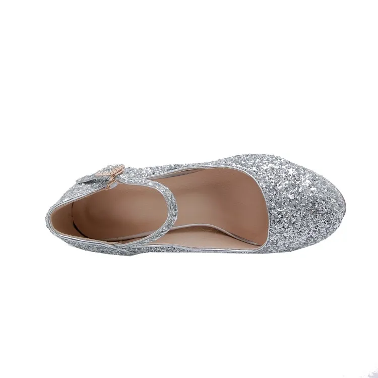 PXELENA/Очаровательные Белые свадебные туфли для невесты женские блестящие туфли на высоком массивном каблуке с блестками вечерние туфли-лодочки г. женские 34-43