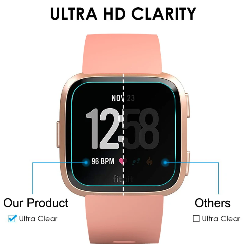 1 шт/2 шт HDD закаленное стекло 9H 2.5D Премиум Защитная пленка для экрана для Fit bit Versa Smart Watch Band
