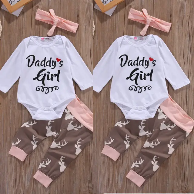 Weihnachten Neugeborenen Frühen Baby Mädchen Kleidung Set Tops Hosen