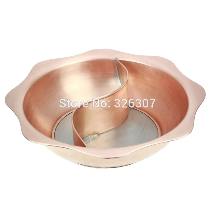 

FREE SHIPPING 36cm Sichuan Chongqing China copper mandarin duck hot pot thickened Mongolian Chinese copper handmade fire pot