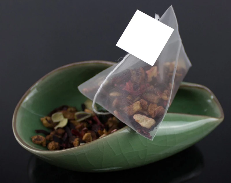 2000 шт./лот 5,8*7 см Пирамида чайный пакетик фильтры нейлон Прозрачный Пустой чайный пакетик одна веревка с этикеткой
