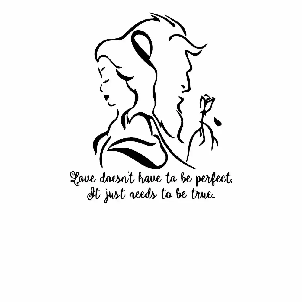 Beauty And The Beast Wall Decal Romantic Vinyl Wall Sticker Bedroom Living Room Decor Lover Gift Removable Movie Mural L913