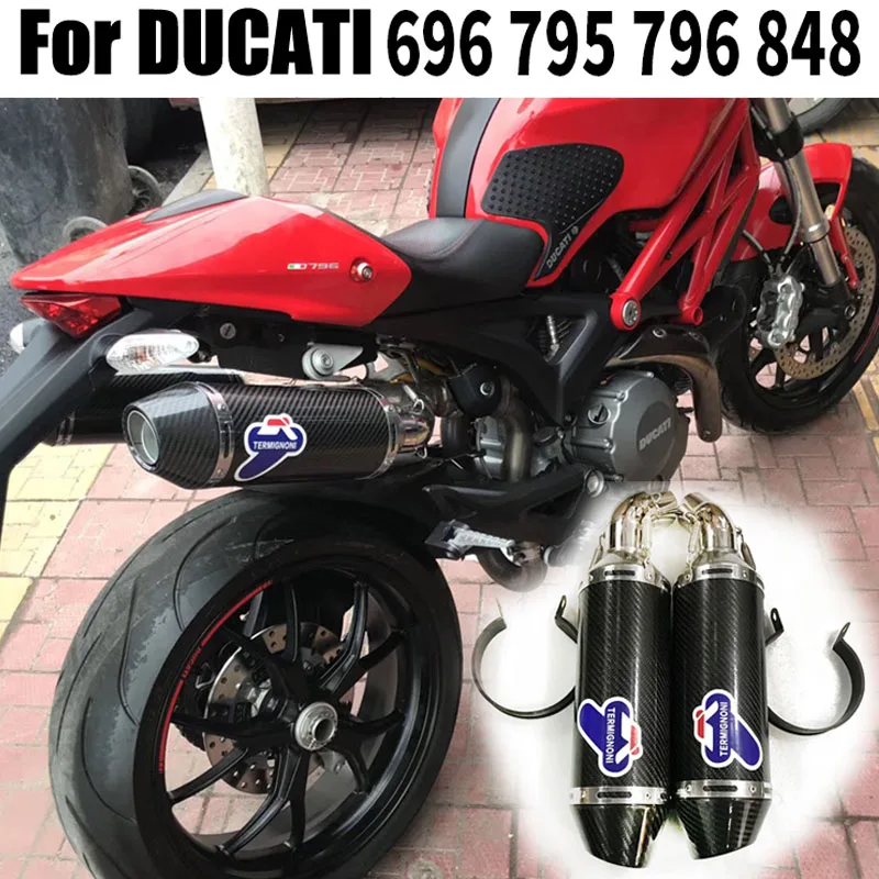 Для DUCATI 696 795 796 848 мотоциклетный глушитель выхлопных газов труба полная система