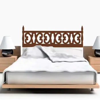 

Rustic Carved Wooden StyleTraditional Headboard Mural Wall Decal Vinyl Beds Decor Wall Sticker Bedroom Home Decoration