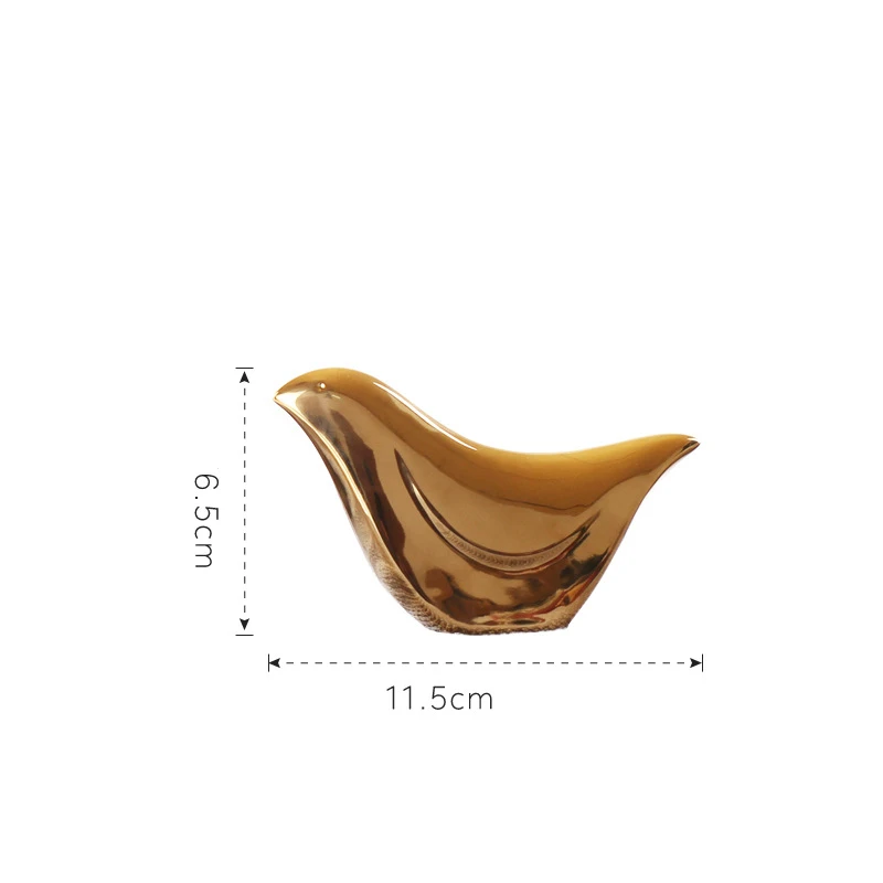 Скандинавское креативное покрытие керамические искусственные птички для дома золотые мягкие элементы декора Милая индивидуальность небольшое украшение для рабочего стола подарок - Цвет: S