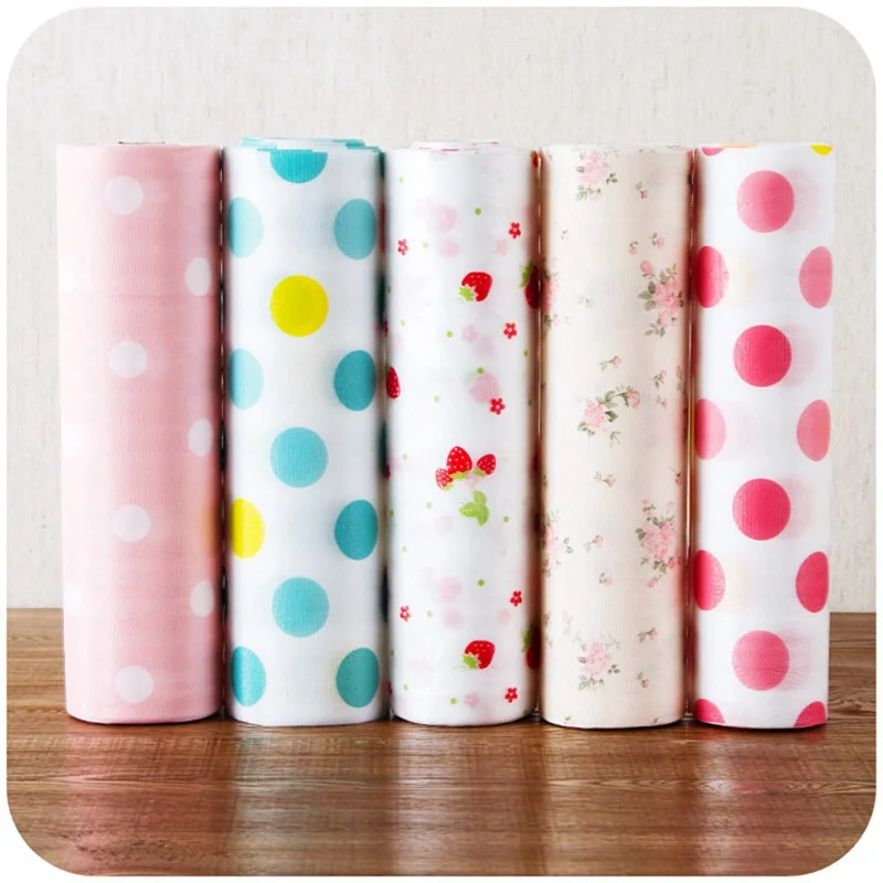 Waterproof Drawer Paper Plastic Printed Wallpaper Colorful Mat Wardrobe Kitchen Cabinet Pad For All Purpose Multi Colors