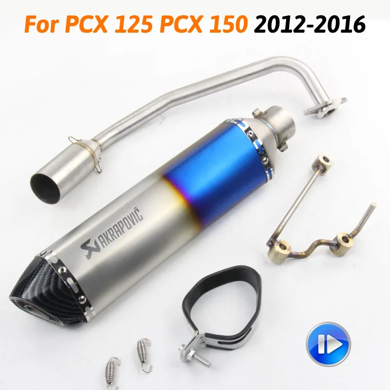 PCX 125 PCX 150 moto rcycle de escape 470mm sistema de deslizamiento en PCX125 PCX150 Scooter akrapovic silenciador moto escapamento de moto R