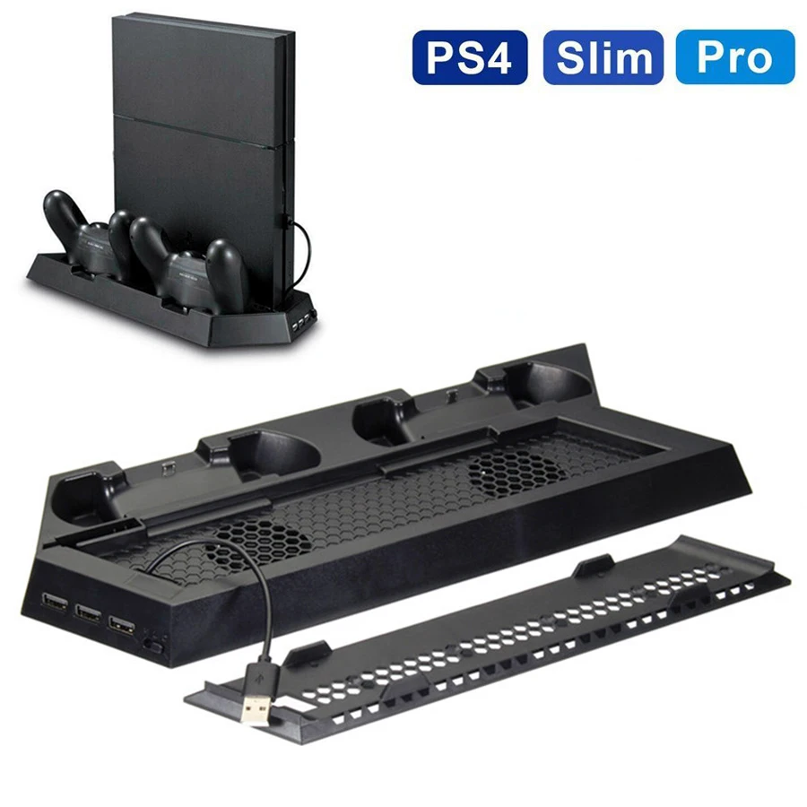 PS4/Slim/Pro Vertical Stand Cooling Fan Cooler& Controller Charging