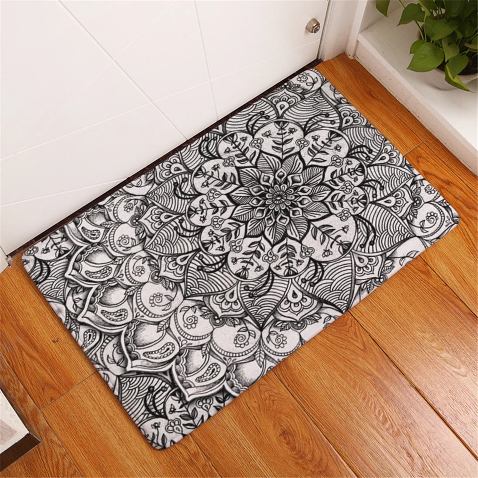 BeddingOutlet Bohemian Mandala Flower Carpet Polyester Rug Non-slip Floor Mat DoorMat For Bedroom Bathroom Kitchen Door 40x60cm - Image 4