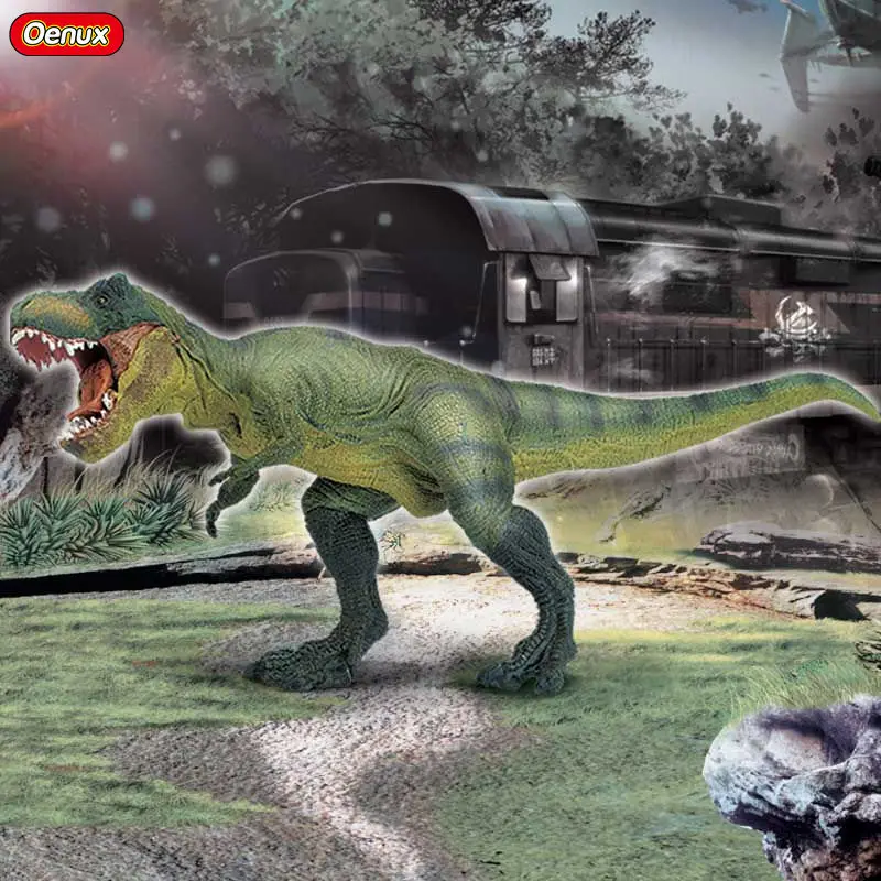 Oenux Jurassic Dinosaurs Carnivorous Walking Tyrannosaurus T-Rex Dinosaur Action Figure Static Dinosaur Model Dinosaurio Kid Toy oenux prehistoric jurassic tyrannosaurus rex spinosaurus t rex dinossauro world model savage dinosaurs action figure toy for kid