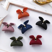 Карамельный цвет кролик уха акриловый зажим для волос для женщин Макияж ванны заколки-крабы для волос зажим ручки заколка аксессуары для волос