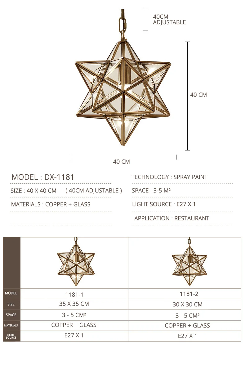 DX Creative Star Led Pendant Lights (10)