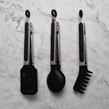 Щипцы для барбекю зажим из нержавеющей стали нейлоновая ручка щипцы для барбекю зажимы зажим кухонный инструмент салат мясо кухонные щипцы теплопосуда 1 шт