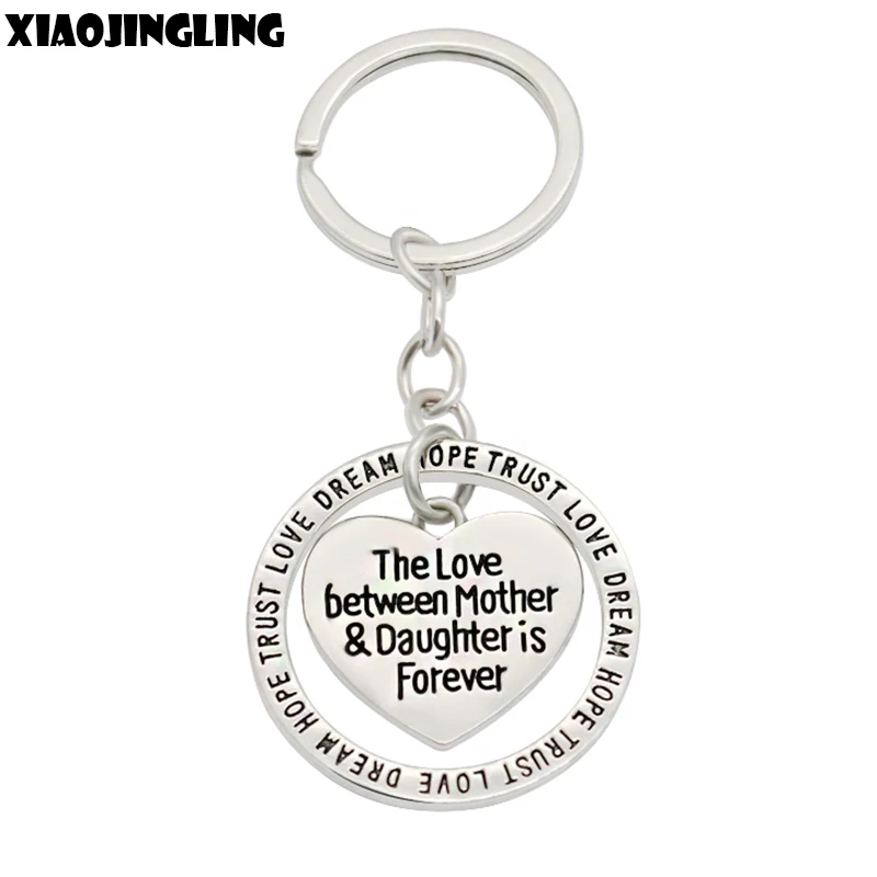 

XIAOJINGLING Trendy Charm Keychains The Love between Mother&Daughter is Forever Keyring Women Jewelry Gifts Mom Mothers Day Gift