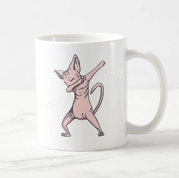 

Funny Sphynx Cat Dabbing Coffee Mug Tea Cup Novelty Sphynx Cats Dab Beer Mugs Cup for Sphynx Kitten Lover Dad Mom Birthday Gifts