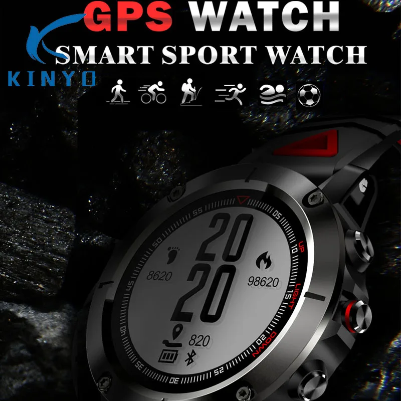 

Kinyo 2018 Newest Smart Watch IP68 Waterproof Heart Rate Monitoring GPS Watch Smart Sport Watch Wristwatch Bluetooth 4.0 Watch