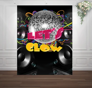

HUAYI let's clow Black camera White light ball photography backdrop background for party sm-051