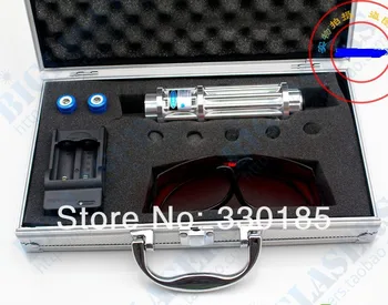 

Strong power Military Blue laser pointer 1000W 1000000m 450nm Flashlight lazer Burning match/pop balloon/Burn cigarettes+Glasses