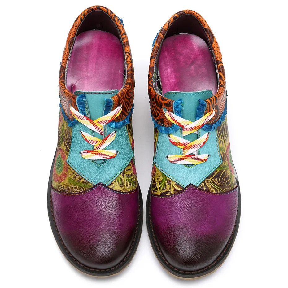 D Knight Retro Bohemian Women Flats Shoes Genuine Leather Lace-up Oxford Vintage Casual Sneakers New Spring Ladies Brogues Shoes (7)