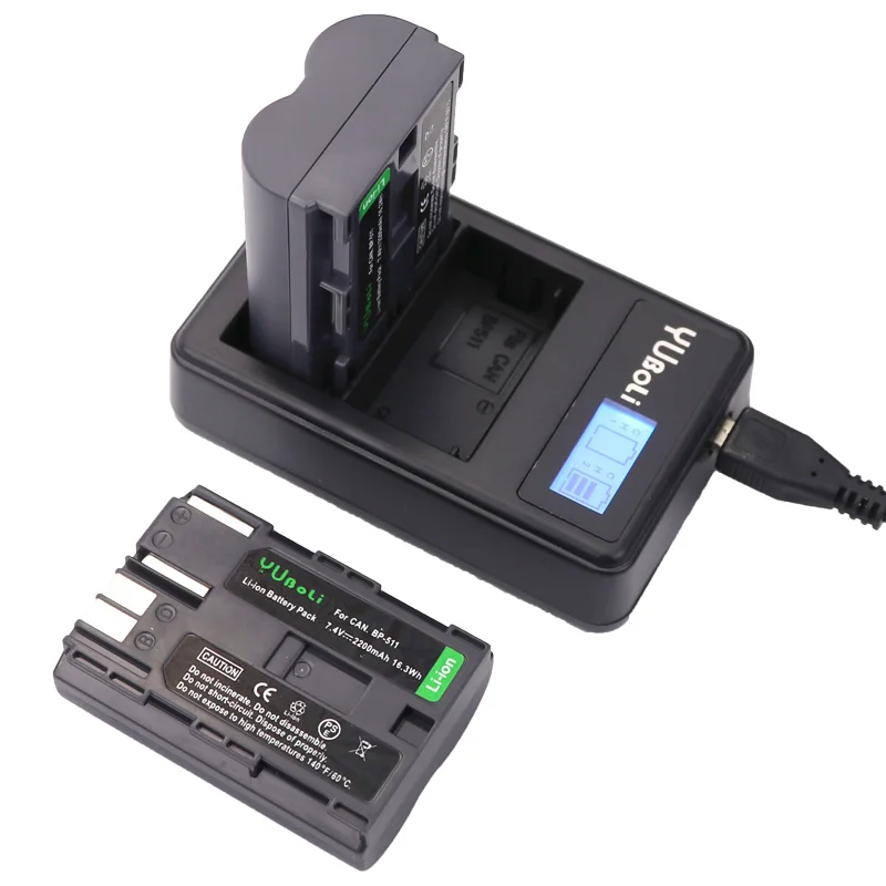 Аккумулятор 2x7 4 В 2200 мА · ч Φ BP 511 511A BP511 BP511A + зарядное устройство USB с ЖК дисплеем