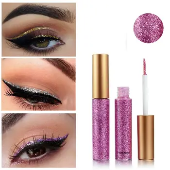 

New 10 Colors White Gold Glitter Eyeshadow Easy to Wear Waterproof Long Lasting Liquid Eyeliner Fashion Beauty Eye Makeup Tool