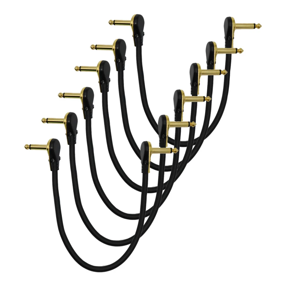 Buy ADDFOO 6Pcs/Set Guitar Patch Cables Right Angle For Effect Pedals 1/4