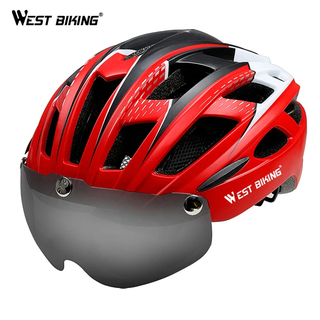 Special Price WEST BIKING Goggles Bicycle Helmet Integrally-molded Ultralight EPS Windproof Lens Bicycle Bike Helmet Sunglasses Cycling Helmet Special Price WEST BIKING Goggles Bicycle Helmet Integrally-molded Ultralight EPS Windproof Lens Bicycle Bike Helmet Sunglasses Cycling Helmet