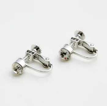 

Screw Clip Earring Converter for Non-pierced Ears 5mm Clear Rhinestone DIY Earrings Findings Settings Multi-color Plated