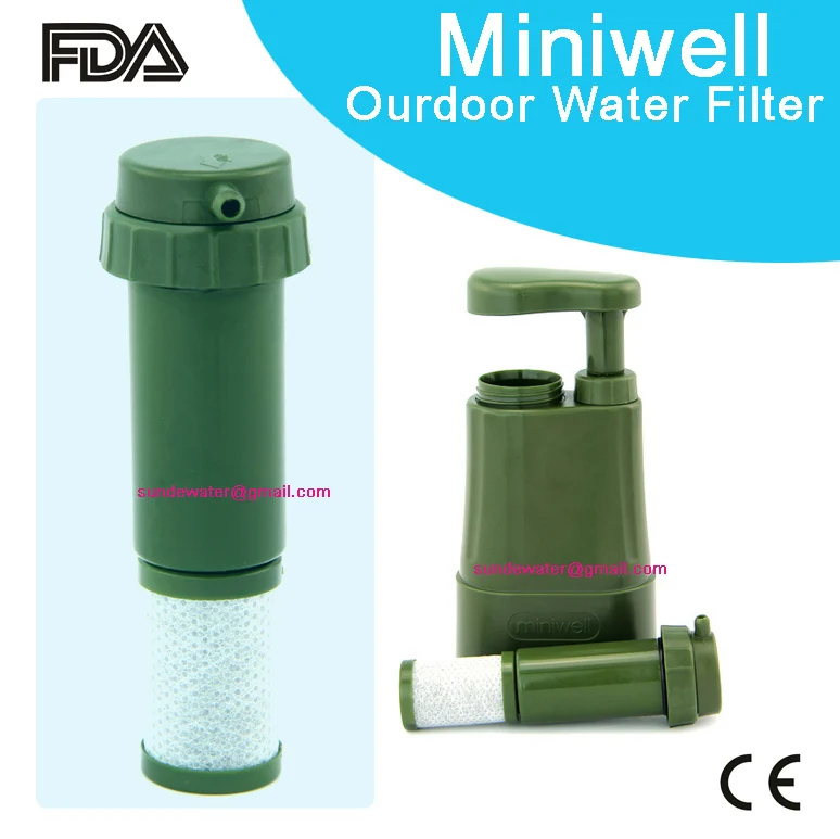 Miniwell Outdoor Water Filter, mini portable water purifier, Soldier's water filter/ Portable