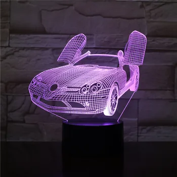 

Led Nightlight Super Sports Car 3d Illusion Lampara Multicolor Rgb Children Kids Gift Table Lamp Bedroom Decorative Lights Decor