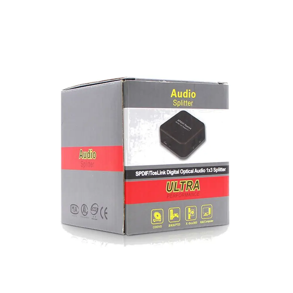 Цифровой оптический аудио сплиттер SPDIF TOSLINK цифровой усилитель 1X3 поддерживает
