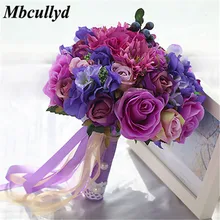 Mbcullyd женские Искусственные Свадебные букеты 4 цвета ручной работы розы свадебный подарок сушеные свадебные фотографии реквизит свадебные цветы