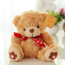Около 18 см медведь с Plum цветок след, плюшевые игрушки, детские игрушки, подарок на день рождения подарок на Рождество 0749