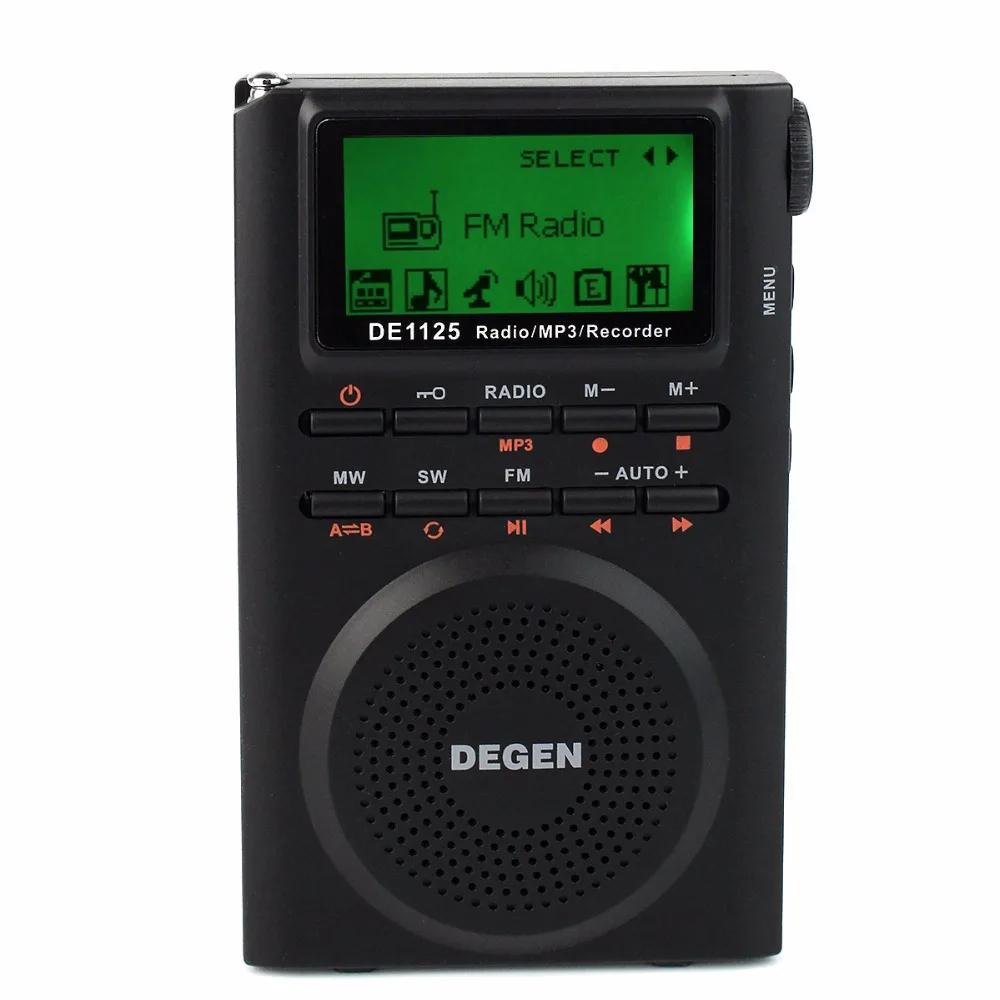 

Degen DE1125 DSP Radio Digital Recorder FM Stereo MW SW AM MP3 E-Book 4GB 248 Station Digital Music Player LCD Radio FM D2976A