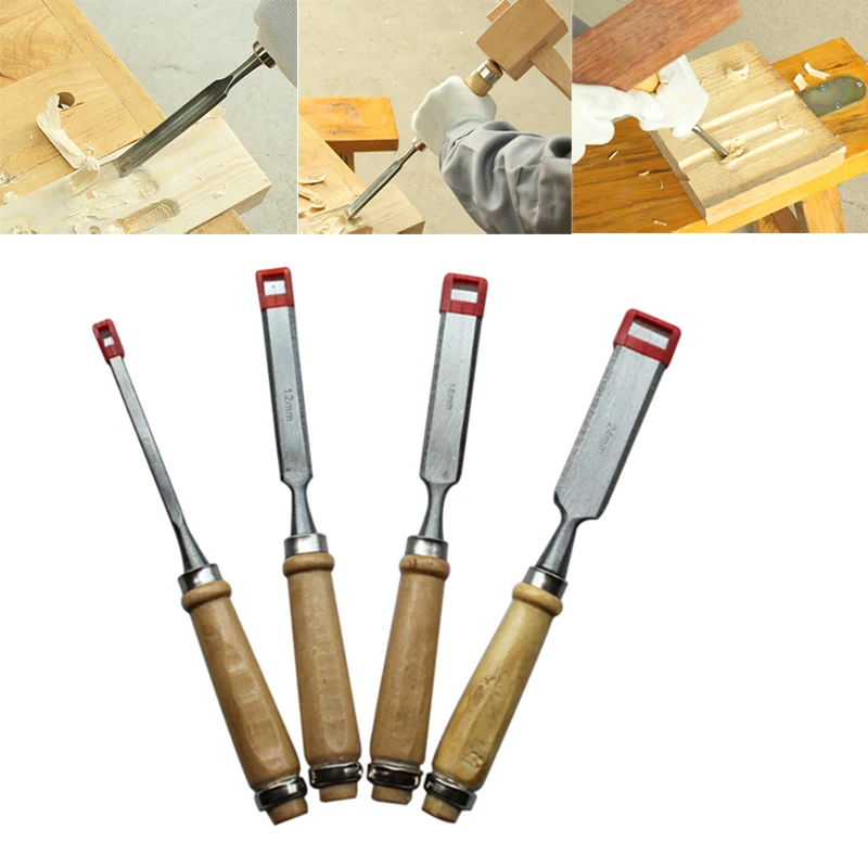 

Wood Color 4pcs/Set Carving Knife Engraving Suit Tools Practical Sturdy Durable Woodworking Chisels Carpentry Carpenter Chisel