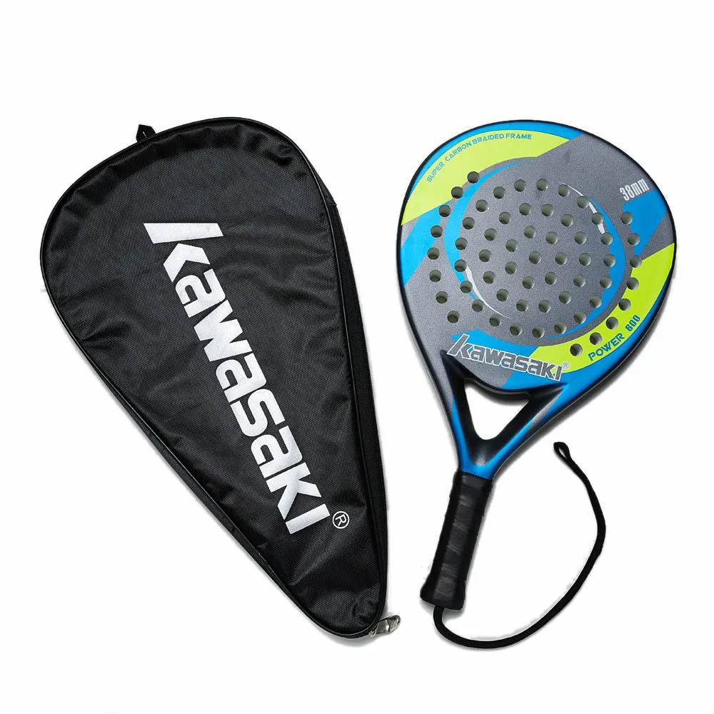 Najtaniej Kawasaki POWER 600 Padel rakieta 38mm rakieta tenisowa Padell dla młodszych graczy rama z włókna węglowego miękka twarz EVA z torbą wiosłową
