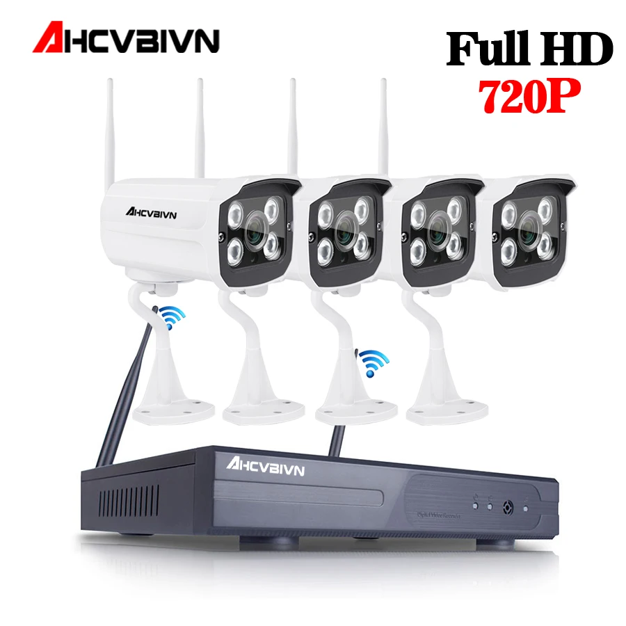 2018 4CH 1080P Wireless NVR Kit and Play Outdoor IP66 Night Vision 2.0MP WIFI Camera Surveillance CCTV System | Безопасность и