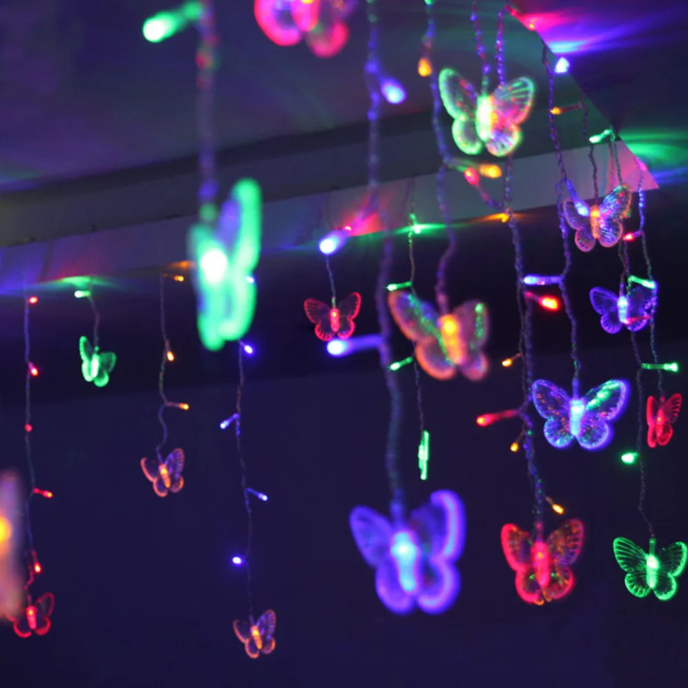 1,5 м светодиодный фонарь-бабочка водонепроницаемый занавес «Волшебный свет» Рождественская елка, праздничный свадебный Праздник Декоративные луковицы светодиодный светильник