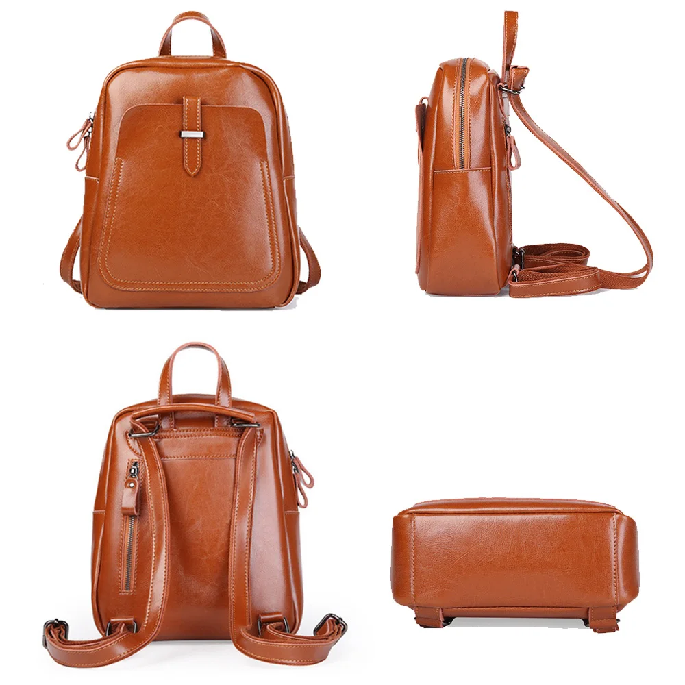 Zency праздничный женский рюкзак натуральная кожа женская повседневная дорожная сумка модный коричневый ранец стиль преппи школьная сумка для девочки