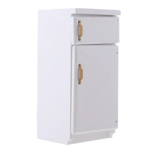 Миниатюрная белая деревянная холодильник Мебель Для 1/12 Кукольный дом кухня столовая аксессуары дети ролевые игры