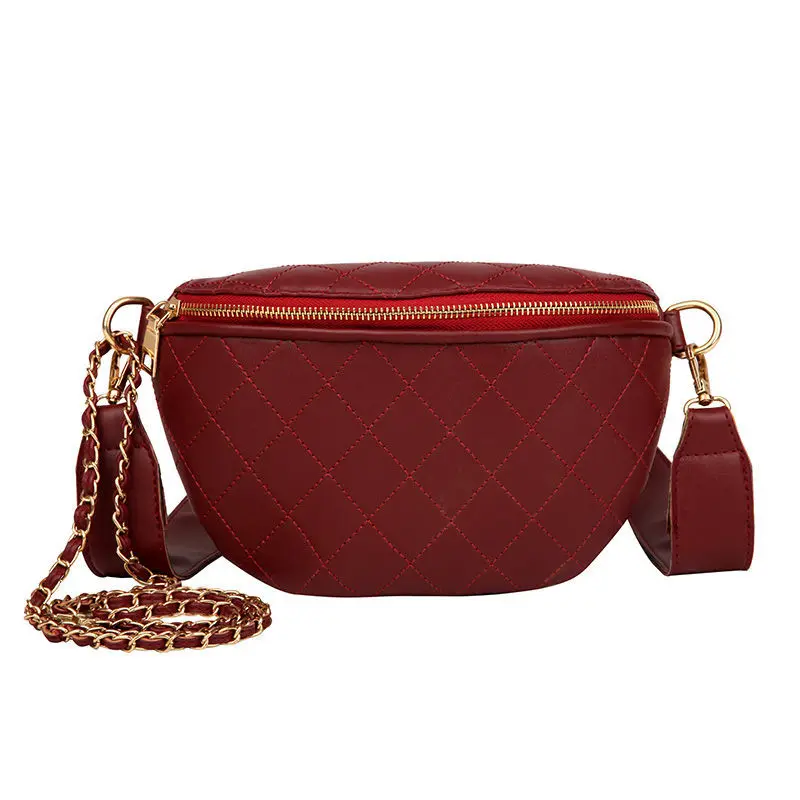 

PU Leather Bags for Women Pure Color Pattern Leather Shell Messenger Mini Bags Sac Taille Ceinture Femmes Waist Bag Phone Bags
