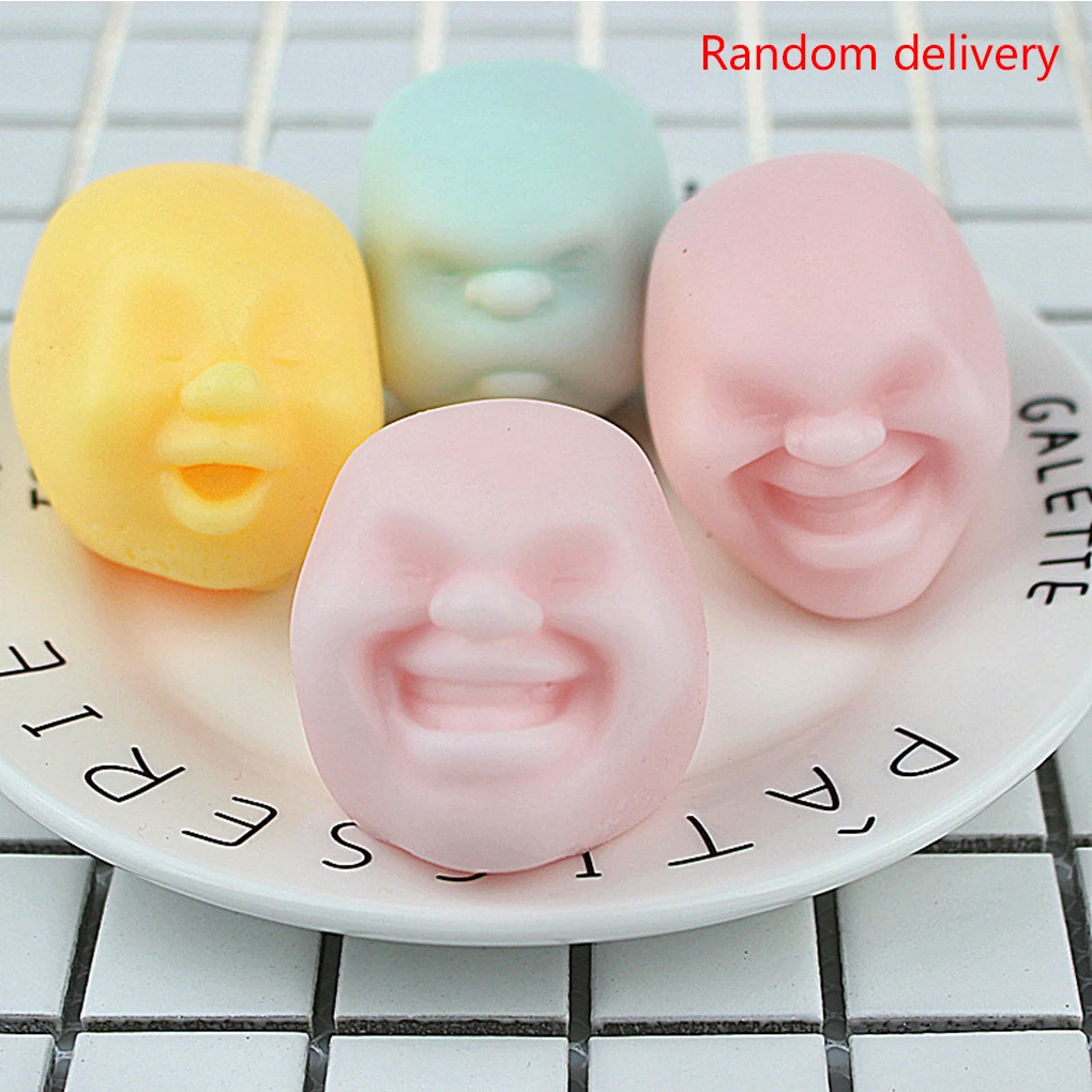 

1pc Fun Novelty Antistress Ball Toy Human Face Emotion Vent Ball Resin Relax Doll Adult Stress Relieve Novelty Toys Adult Ball